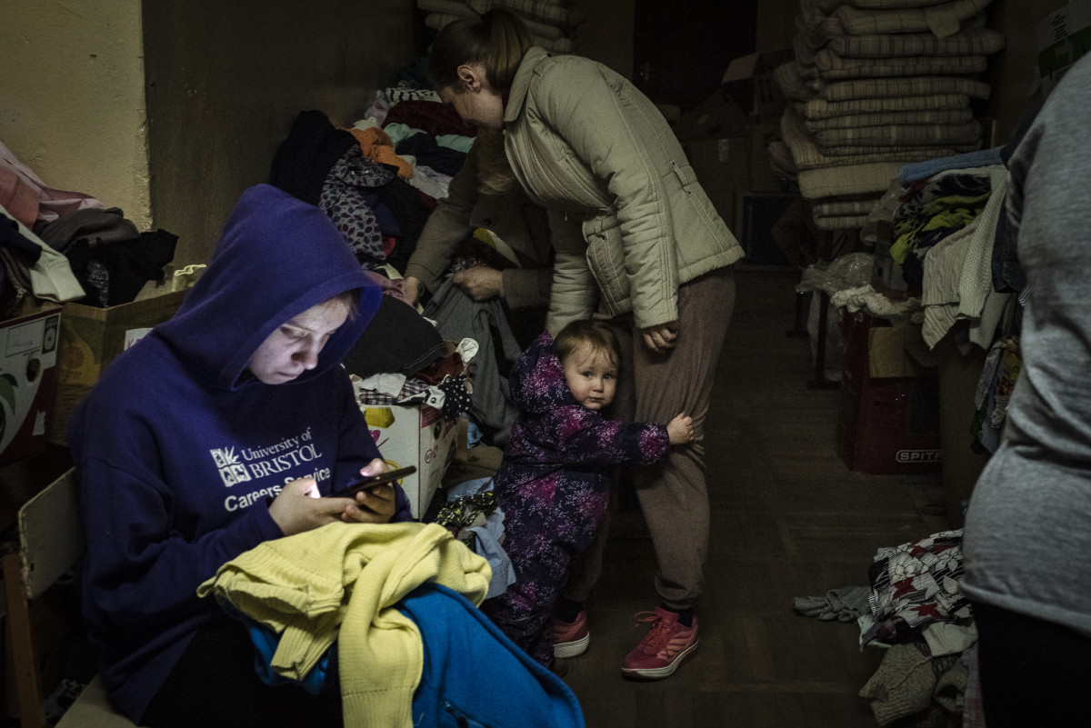 IN PICTURES: Schools have been turned into makeshift shelters for displaced people in Ukraine