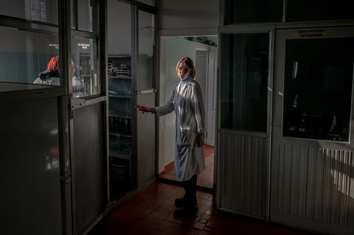 An employee of the water utility company overseeing the water disinfection process
