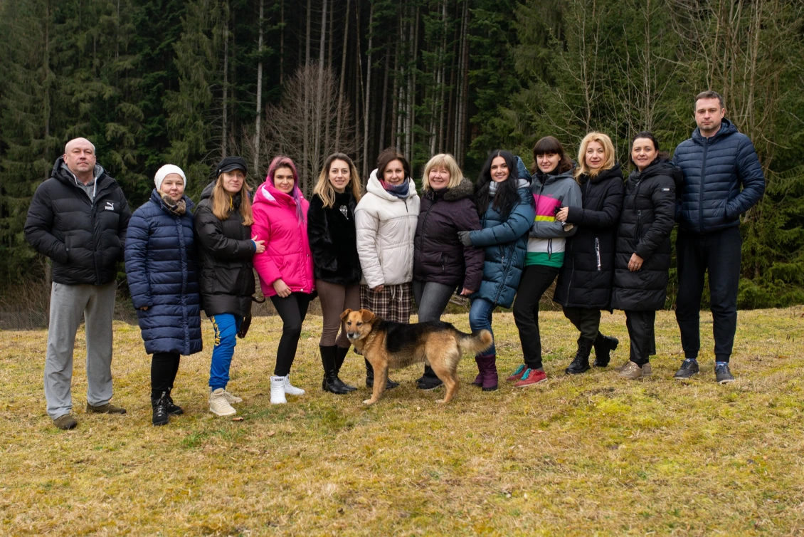 Maryna Kucherenko with colleagues from the NGO 