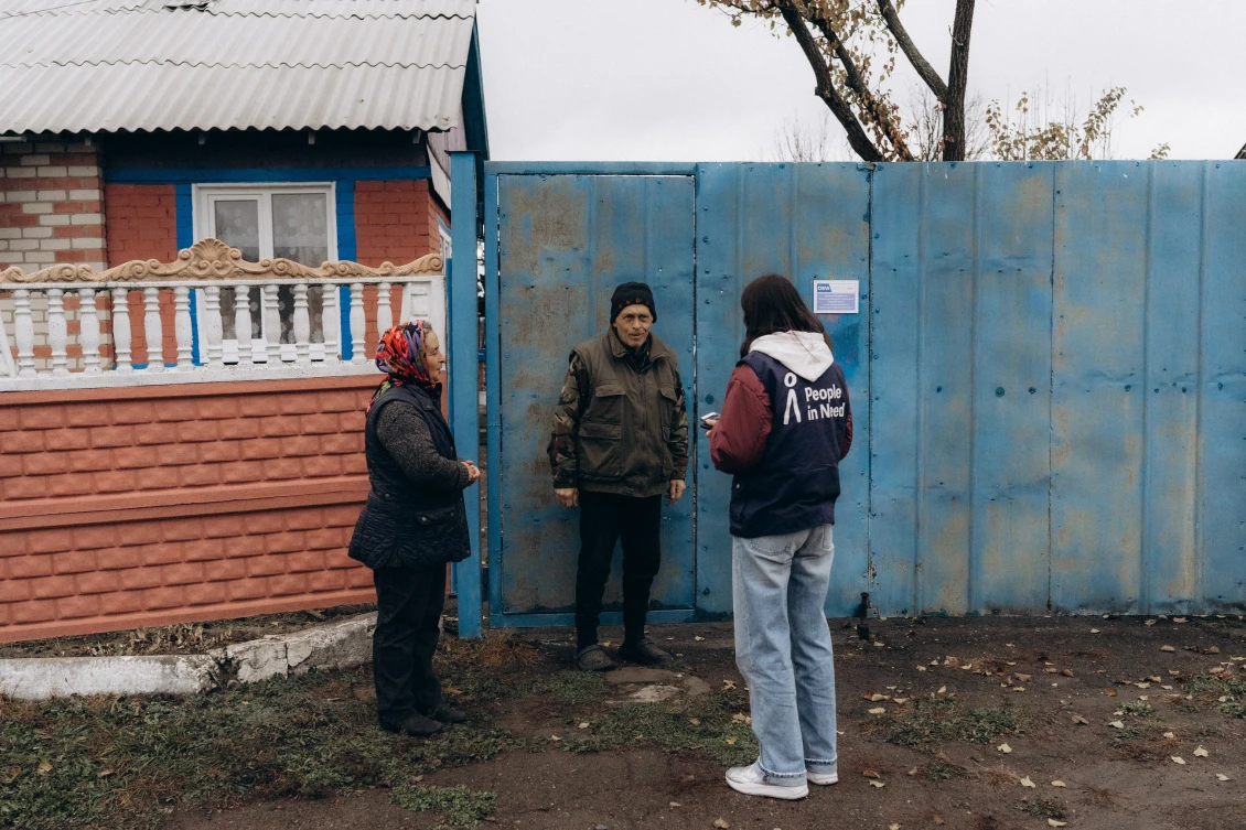Liubov and Serhii Hrybanov from the village of Olizarivka, which was also occupied. 