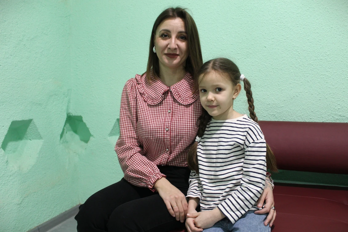 Darya Karniievska, a mother of two children studying at the lyceum