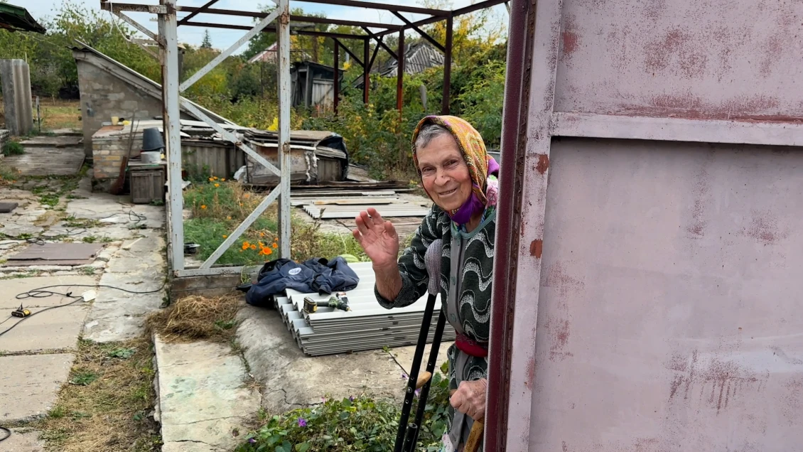 Repairs to the home of a Kramatorsk resident in the Donetsk region