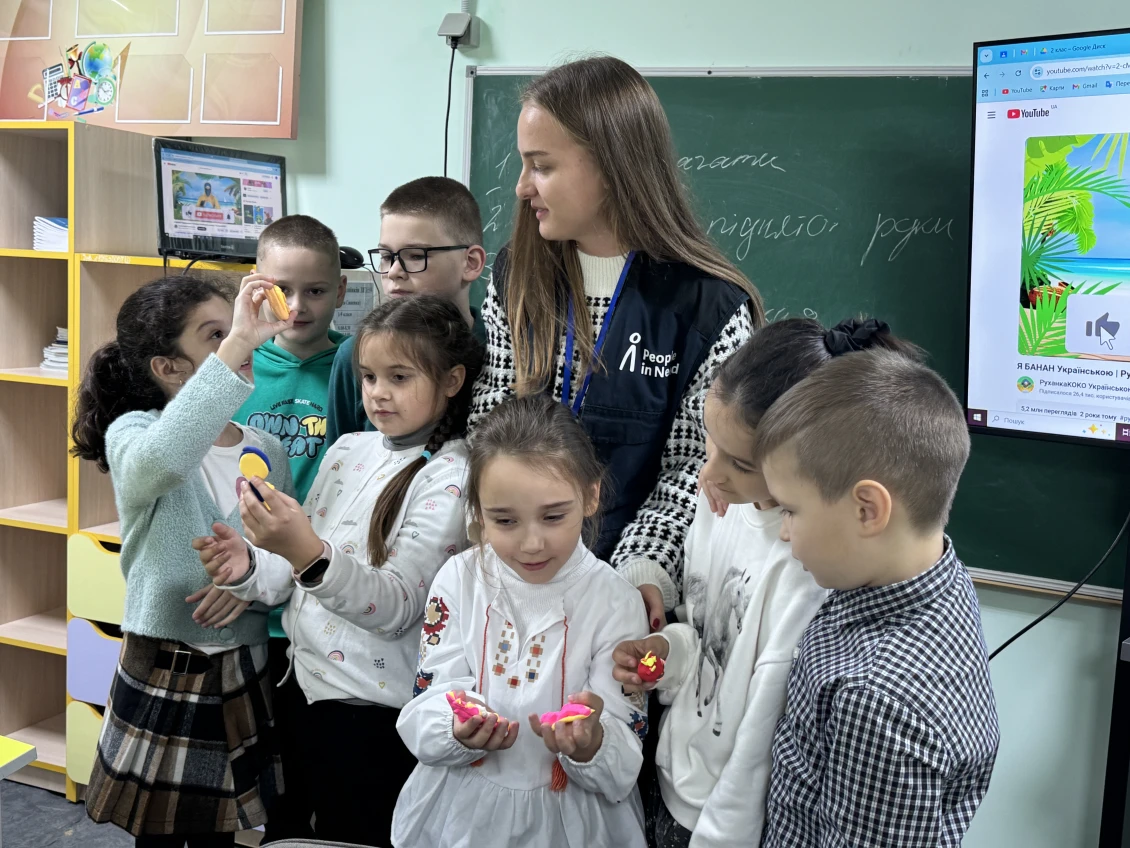 Psychosocial support session at a school in the Zaporizhzhia