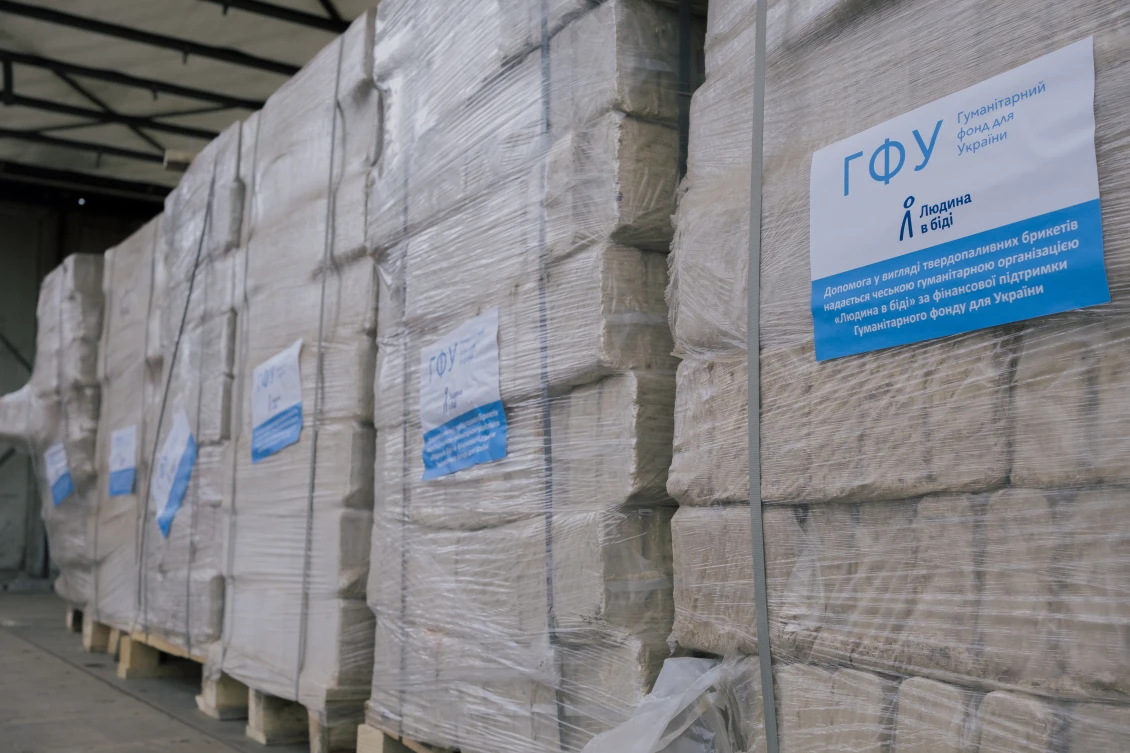 Each family received 3.5 tonnes of briquettes 