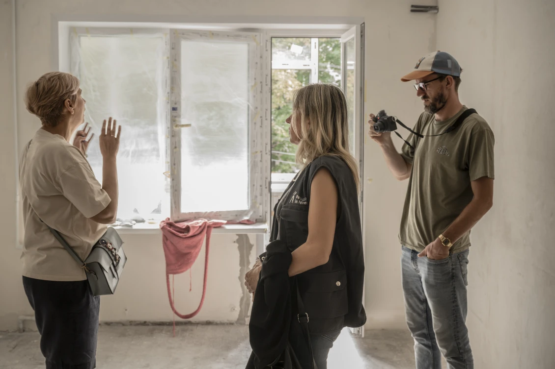 While their apartment is being repaired, the family is staying with relatives