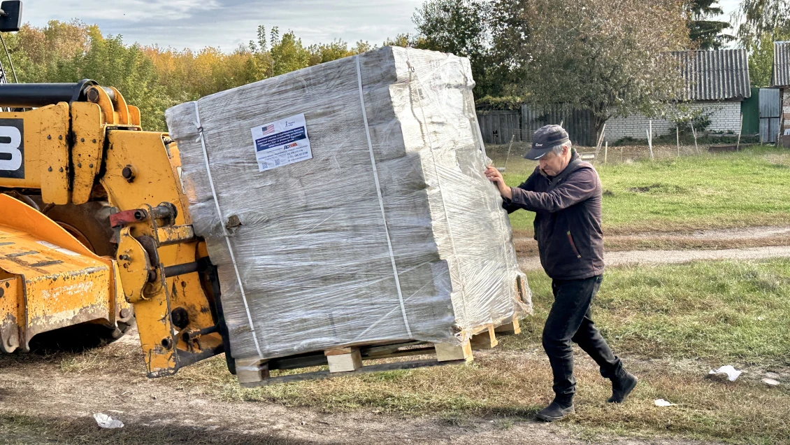 Briquettes are delivered right to residents’ yards